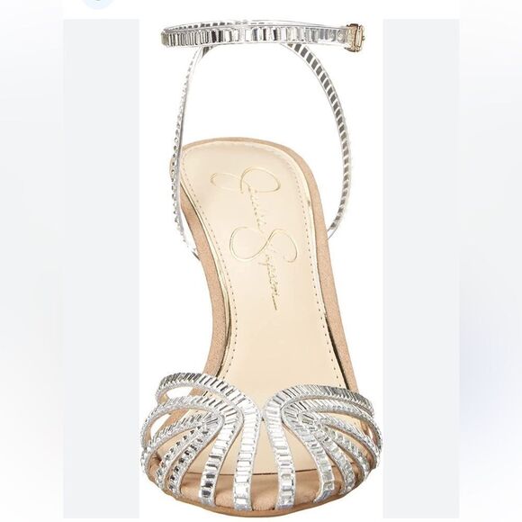 Jessica Simpson Jileta High Heel Sandals Womens Nude Buckle Sz 8.5 - Picture 2 of 15